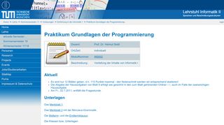 
                            3. Praktikum Grundlagen der Programmierung - Lehrstuhl für Sprachen ...
