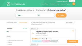 
                            9. Praktikum im Bereich Kulturwissenschaft - MeinPraktikum.de