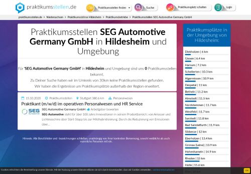 
                            13. Praktikum SEG Automotive Germany GmbH Hildesheim ...