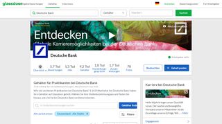 
                            10. Praktikumsvergütungen bei Deutsche Bank | Glassdoor.de