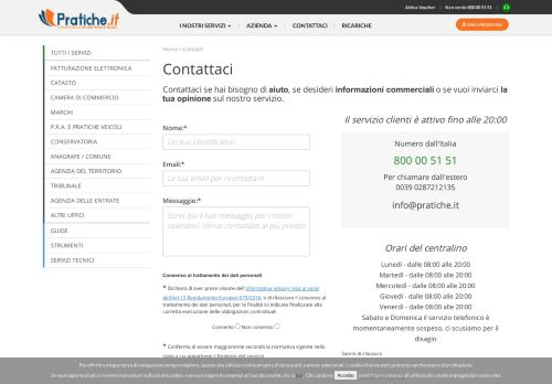
                            5. Pratiche.it - Contatti