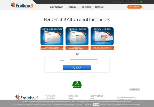 
                            6. Pratiche.it : Inserisci il tuo codice coupon