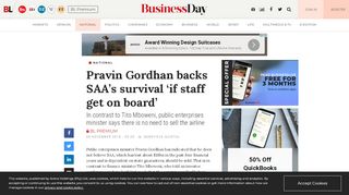 
                            12. Pravin Gordhan backs SAA's survival 'if staff get on board'