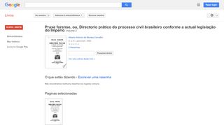 
                            13. Praxe forense, ou, Directorio prático do processo civil brasileiro ...