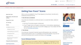 
                            2. Praxis: For Test Takers: Getting Your Scores - ETS