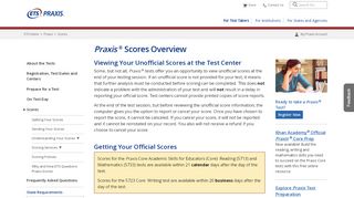 
                            4. Praxis: For Test Takers: Scores - ETS.org