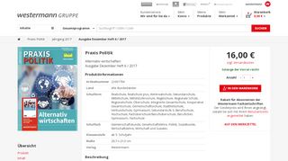 
                            5. Praxis Politik - Alternativ wirtschaften - Ausgabe Dezember Heft 6 ...