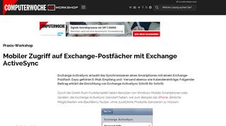 
                            4. Praxis-Workshop: Mobiler Zugriff auf Exchange-Postfächer mit ...