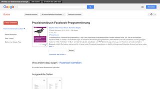 
                            10. Praxishandbuch Facebook-Programmierung - Google Books-Ergebnisseite