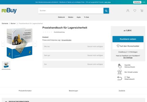 
                            10. Praxishandbuch für Lagersicherheit gebraucht kaufen - reBuy