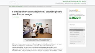 
                            8. Praxismanagement per Fernstudium: Welche Möglichkeiten?