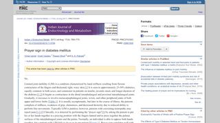 
                            2. Prayer sign in diabetes mellitus - NCBI - NIH