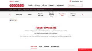 
                            5. Prayer Times SMS - Ooredoo Oman