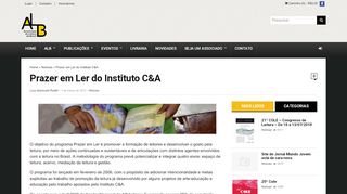 
                            13. Prazer em Ler do Instituto C&A – ALB – Associação de Leitura do Brasil
