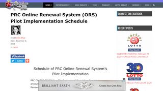 
                            10. PRC Online Renewal System (ORS) Pilot Implementation Schedule