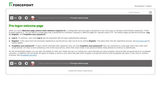 
                            6. Pre-logon welcome page - Forcepoint