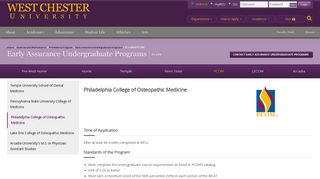 
                            7. Pre-Med PCOM - West Chester University