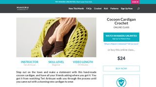 
                            11. Pre Sign Up - Crochet - Class Page - Cocoon Cardigan | makeru.co