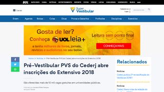 
                            10. Pré-Vestibular PVS do Cederj abre inscrições do Extensivo 2018