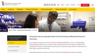 
                            11. Preceptors - University of Maryland School of Pharmacy