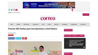 
                            6. Precisa SEG fechas para inscripciones a nivel básico - Periódico Correo