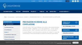 
                            12. PRECISAZIONI IN ORDINE ALLA COMPILAZIONE - Cassa Forense