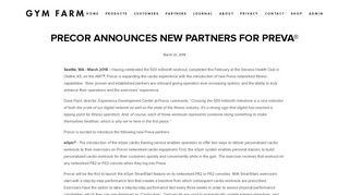 
                            7. Precor Announces New Partners for Preva® — Gym Farm