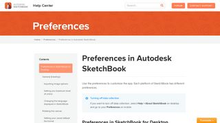 
                            3. Preferences in the different versions of Autodesk SketchBook