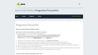 
                            11. Preguntas Frecuentes - Aena Club Cliente