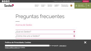 
                            9. Preguntas frecuentes | Sedex