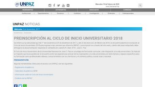 
                            4. Preinscripción al Ciclo de Inicio Universitario 2018 | Universidad ...