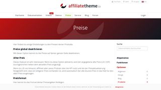 
                            4. Preise (Dokumentation » Produkte) - affiliatetheme.io