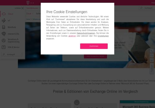 
                            6. Preise & Editionen von Exchange Online DE - TelekomCLOUD