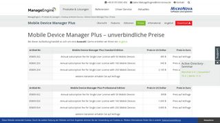 
                            6. Preise - Mobile Device Manager Plus | ManageEngine