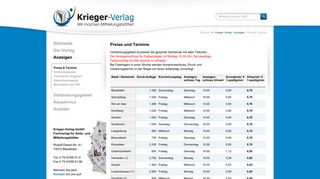 
                            5. Preise & Termine - Krieger Verlag