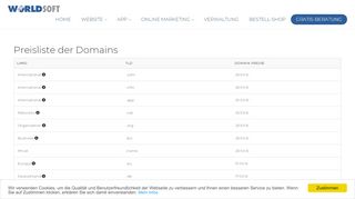 
                            1. Preisliste Domains - Worldsoft AG