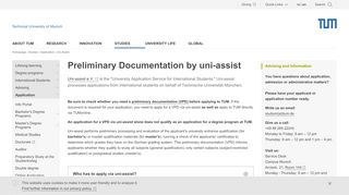 
                            13. Preliminary Documentation by uni-assist - Uni-Assist - TUM