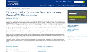 
                            13. Preliminary Guide to the American Economic Association Records ...