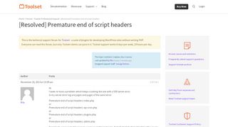 
                            7. Premature end of script headers - Toolset