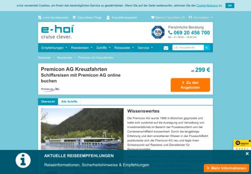 
                            5. Premicon AG Kreuzfahrten - Flusskreuzfahrten günstig buchen - e-hoi