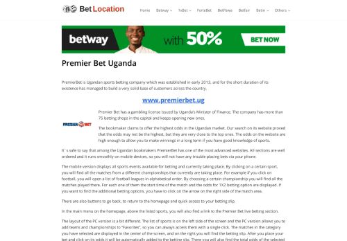 
                            6. Premier Bet Uganda - List of sports betting companies in Uganda