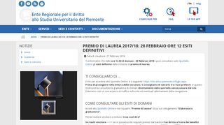 
                            8. Premio di laurea 2017/18: 28 febbraio ore 12 esiti ... - EDISU Piemonte