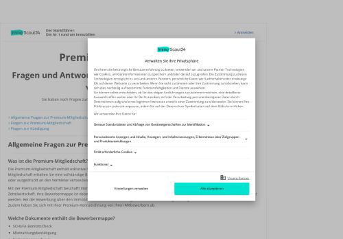 
                            3. Premium-Profil: FAQ - ImmobilienScout24