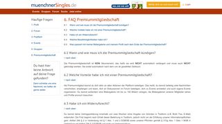 
                            12. Premiummitgliedschaft - FAQ - Die Singlebörse für ... - Münchner Singles