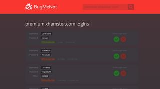
                            8. premium.xhamster.com logins - BugMeNot