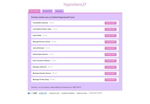 
                            10. Prendre rendez-vous au Cabinet Hypnosens37 - ClicRDV