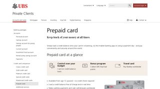 
                            2. Prepaid card: Credit card that can be loaded with money | UBS ...