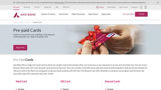 
                            3. Prepaid Cards for Meal, Gifting and Rewarding - Apply ... - Axis Bank