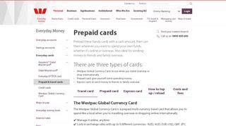 
                            3. Prepaid cards - Westpac NZ