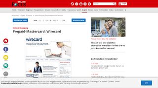 
                            12. Prepaid-Mastercard: Wirecard - FOCUS Online
